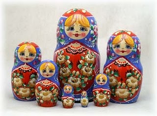 Russian Matryoshka dolls - pic taken from http://nelietatravellingadventures.blogspot.com/2010/11/matryoshka-or-nesting-dolls-from-russia.html